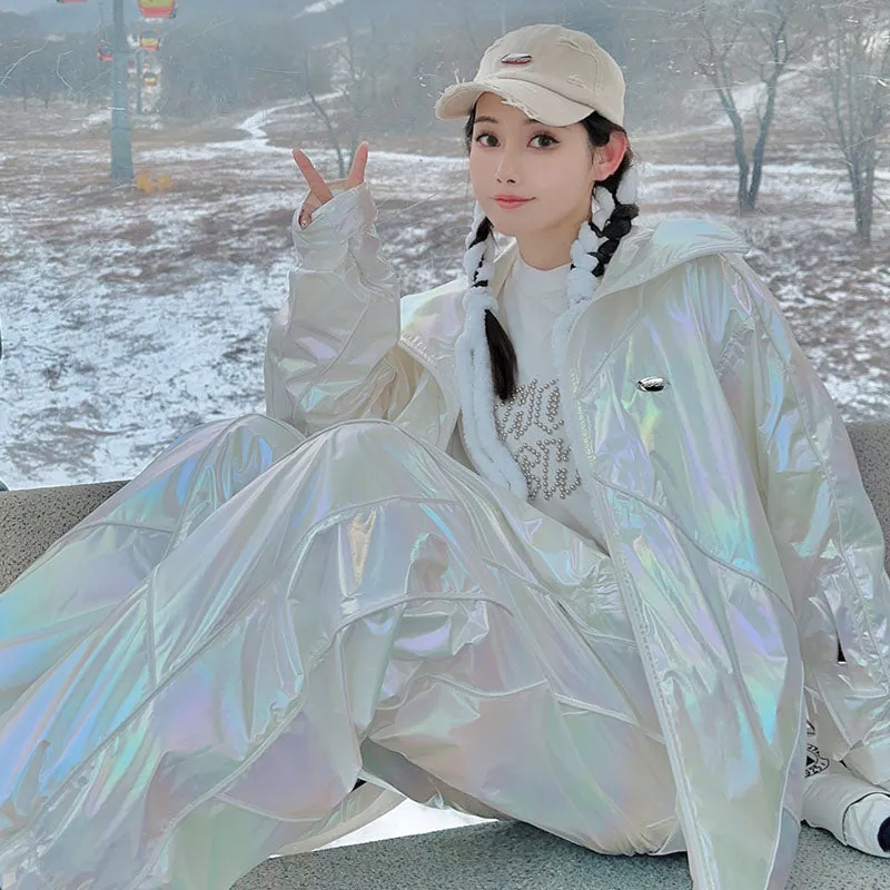 Chopchop Polar White Reflective Snowboarding Jacket & Pants