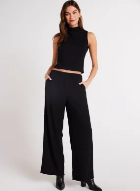 Clean Wide Leg Pant - Black