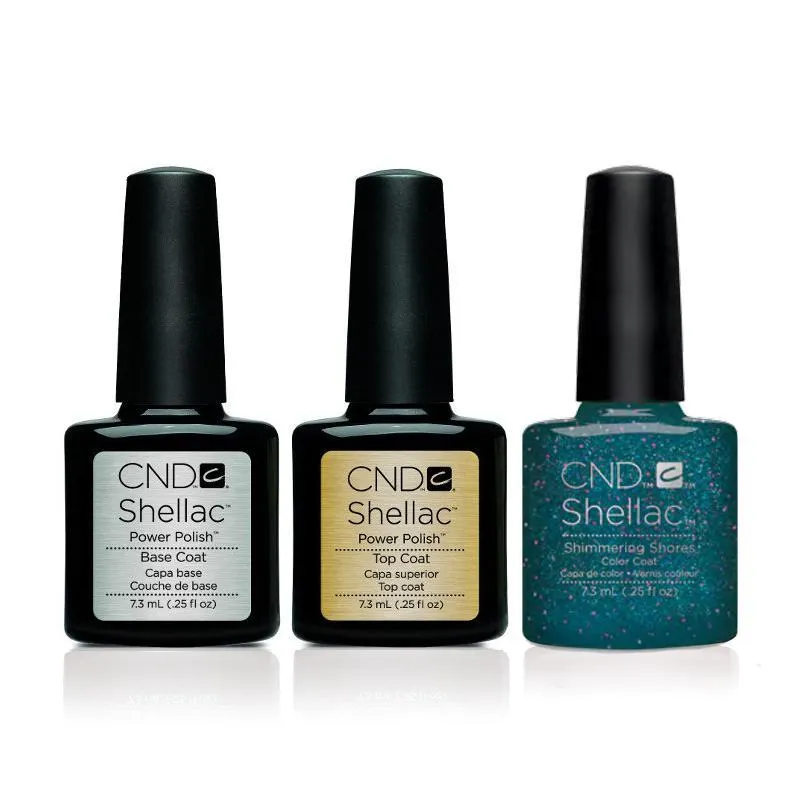 CND - Shellac Combo - Base, Top & Shimmering Shores