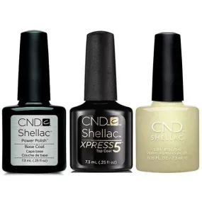 CND - Shellac Xpress5 Combo - Base, Top & Divine Diamond (0.25 oz)