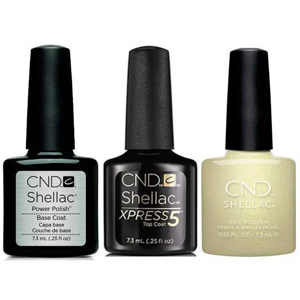 CND - Shellac Xpress5 Combo - Base, Top & Divine Diamond (0.25 oz)