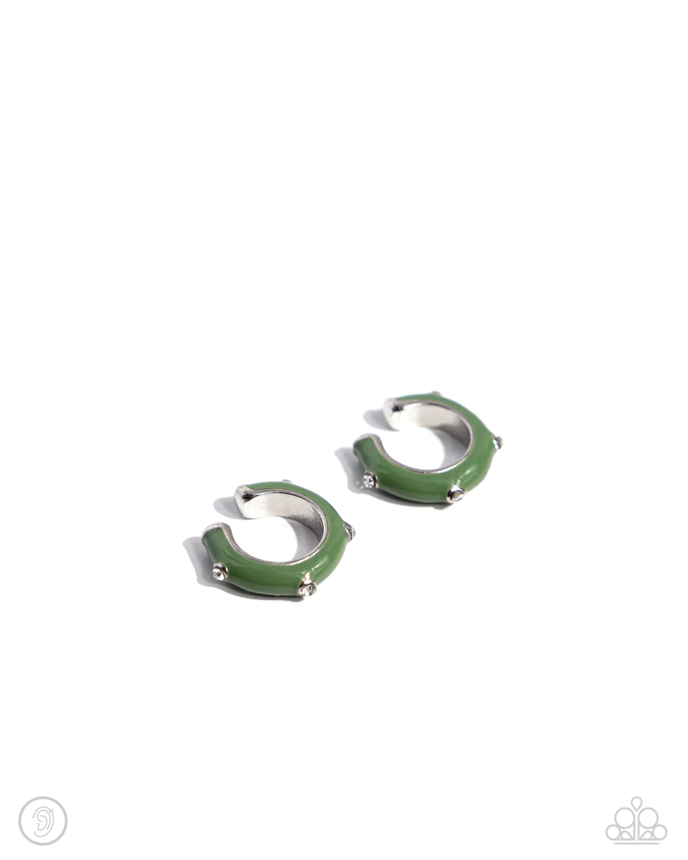 Coastal Color - Green Cuff Earrings - Paparazzi Accessories