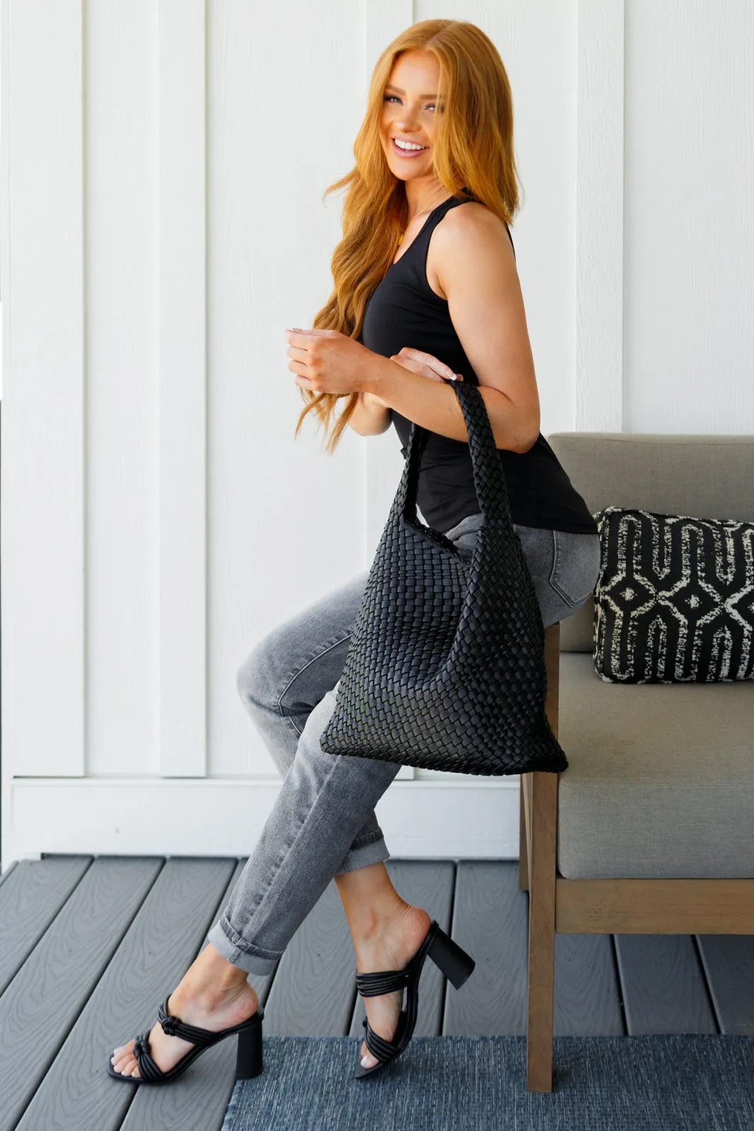 Daily Essential Notched Ribbed Tank in Black - One Eleven North