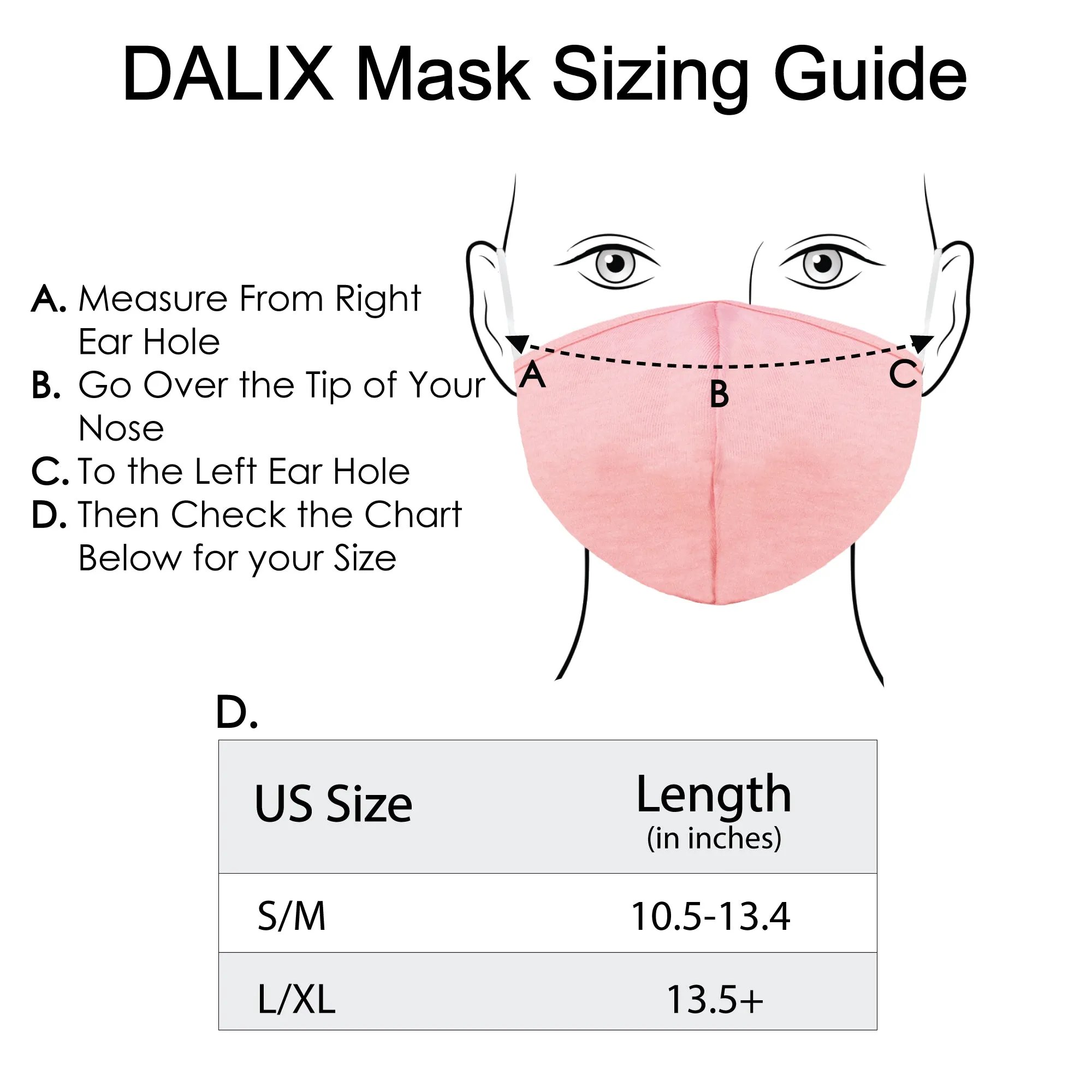 Dalix  Cloth Face Mask Reuseable Washable Made in USA - S-M , L-XL Size (3 Pack)