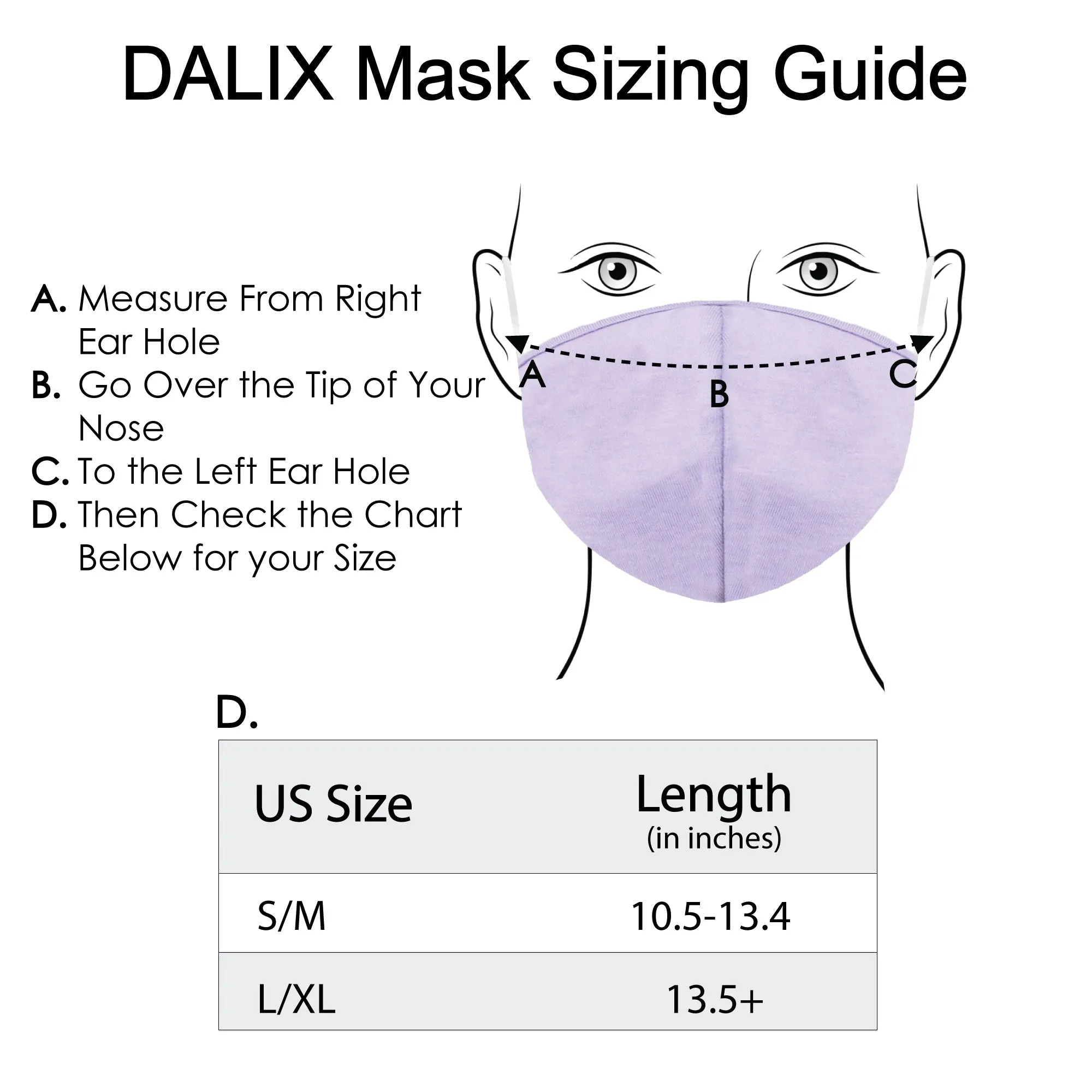 DALIX Cloth Face Mask Reuseable Washable Made in USA - S-M , L-XL Size (5 Pack)