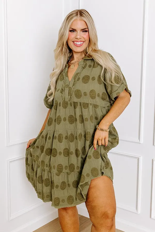 Dancing In The Sun Babydoll Dress In Sage Curves