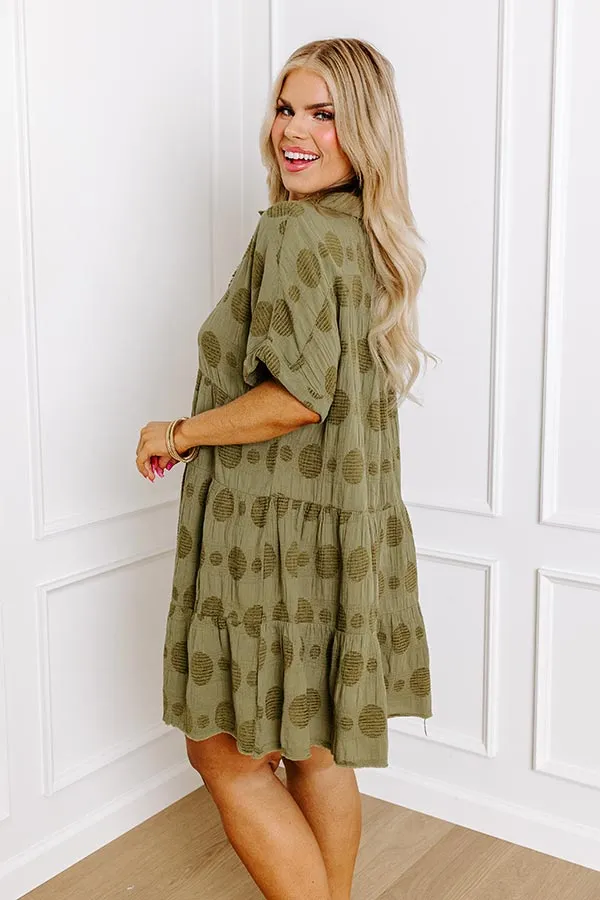 Dancing In The Sun Babydoll Dress In Sage Curves