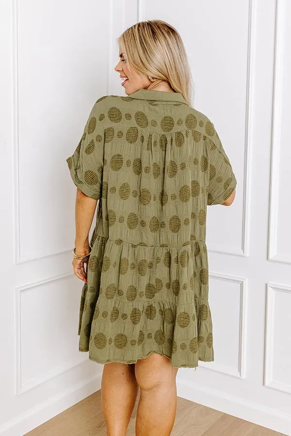 Dancing In The Sun Babydoll Dress In Sage Curves