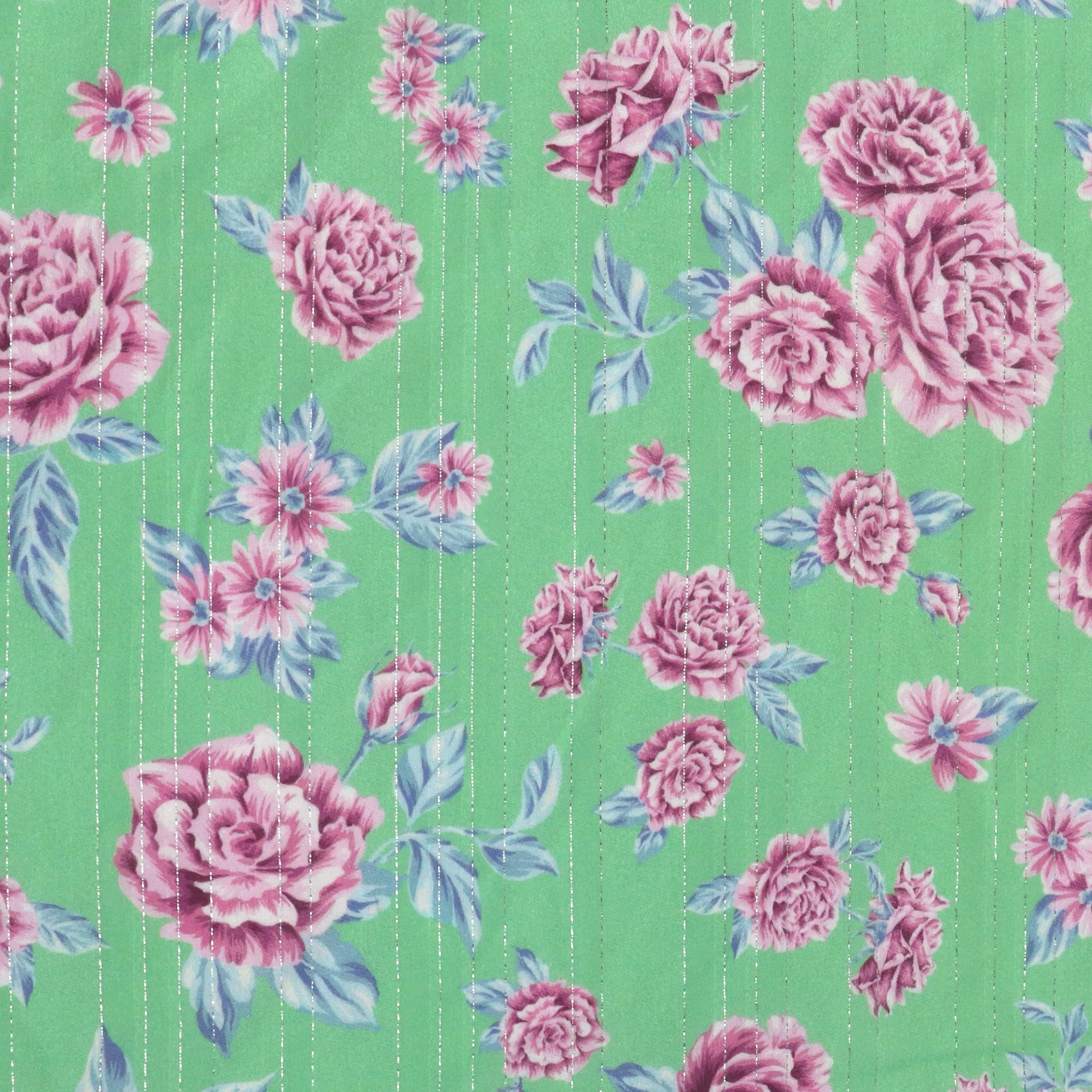 Deadstock Viscose Lawn - Disco Rose - Spearmint Green - SALE