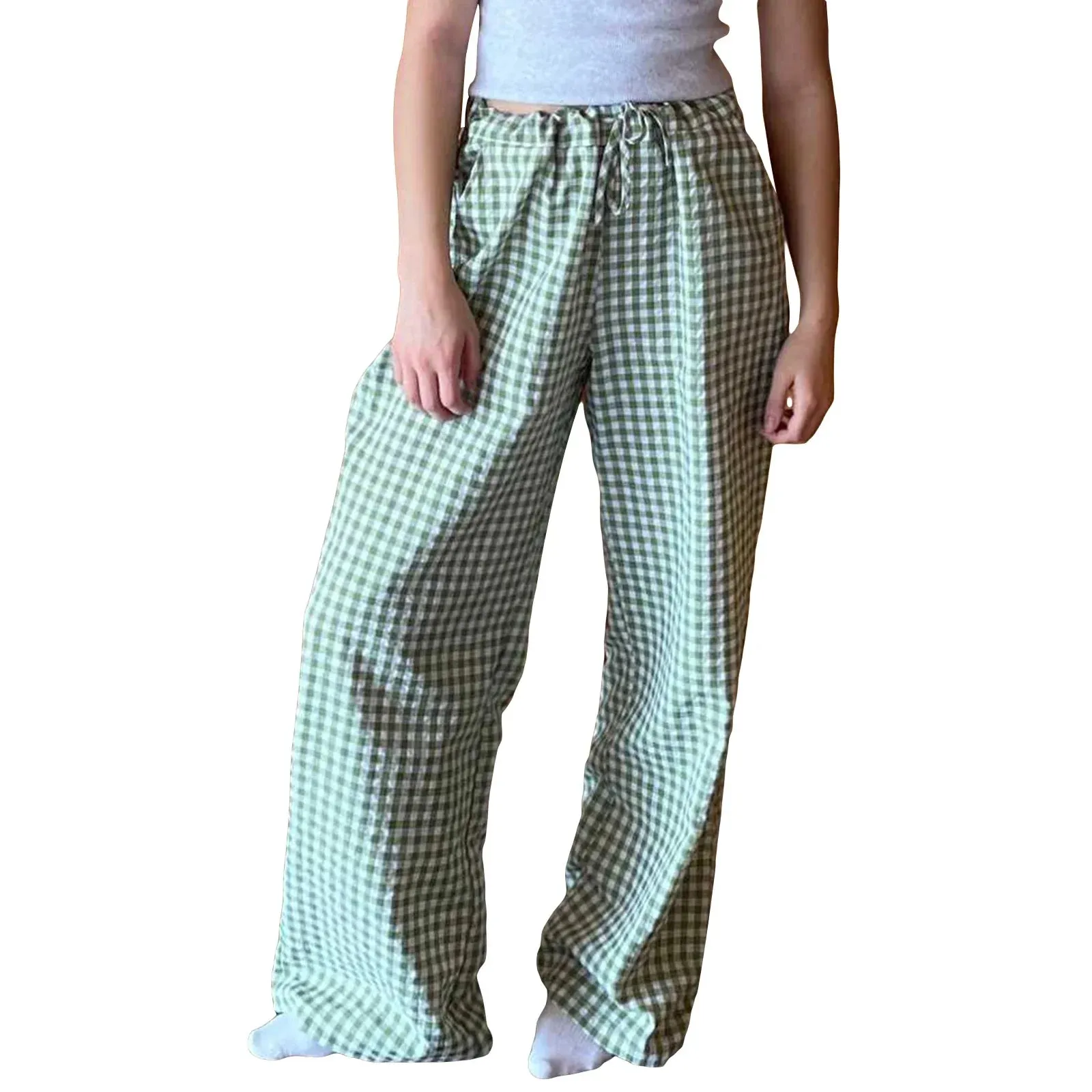 Drawstring Pajama Comfy Wide Leg Lounge Y2K Pants