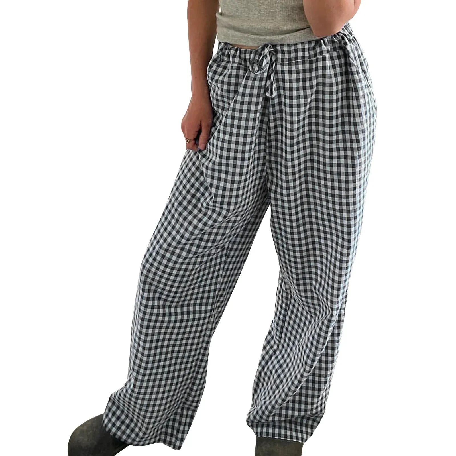 Drawstring Pajama Comfy Wide Leg Lounge Y2K Pants