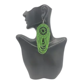 Dream Catcher Beaded Earrings, Green