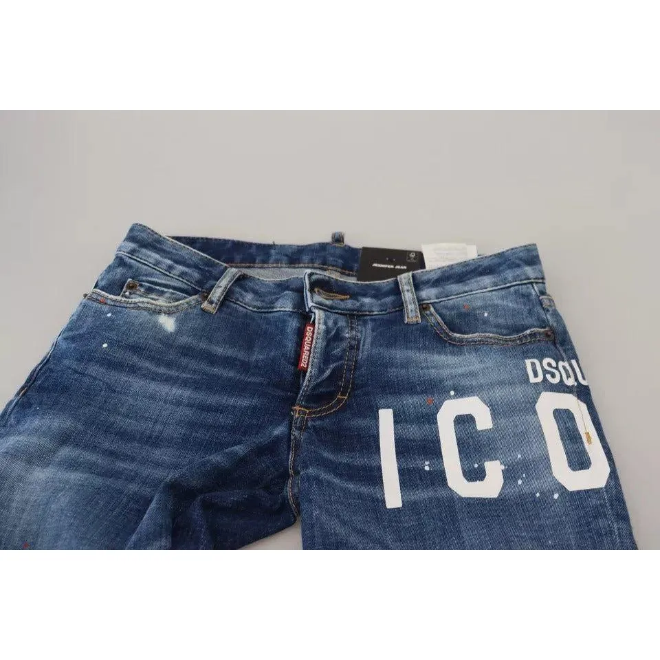 Dsquared² Blue Icon Low Waist Skinny Jennifer Denim Jeans