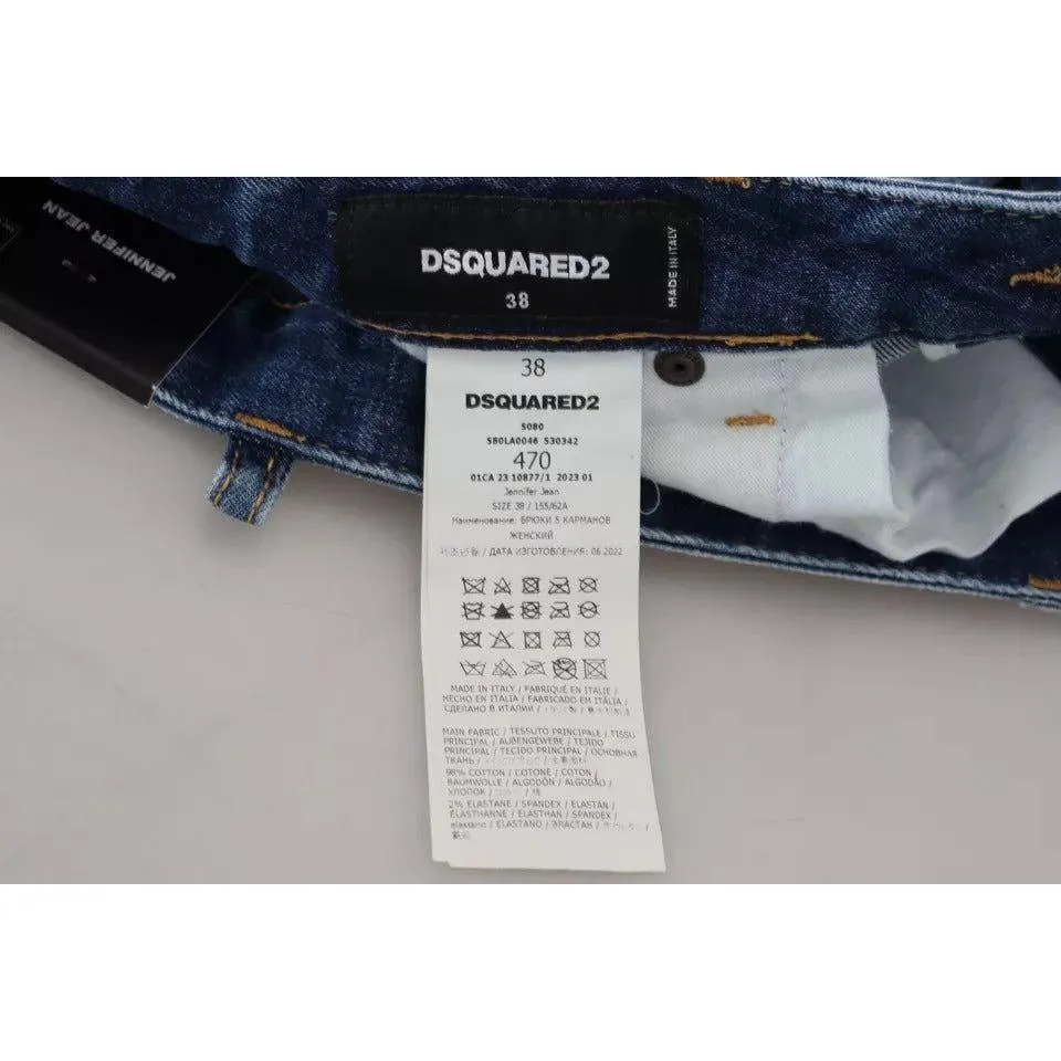 Dsquared² Blue Icon Low Waist Skinny Jennifer Denim Jeans