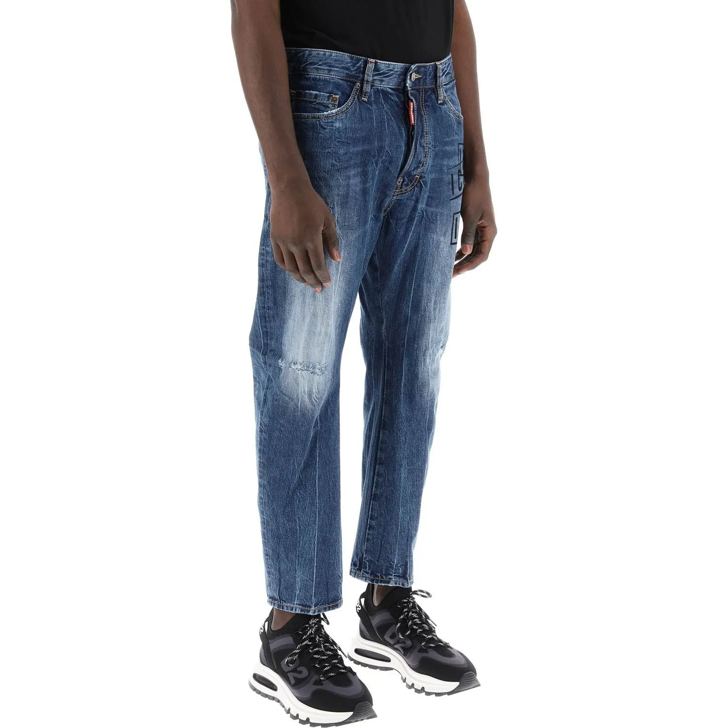 Dsquared2 "dark wash icon stamps bro jeans in