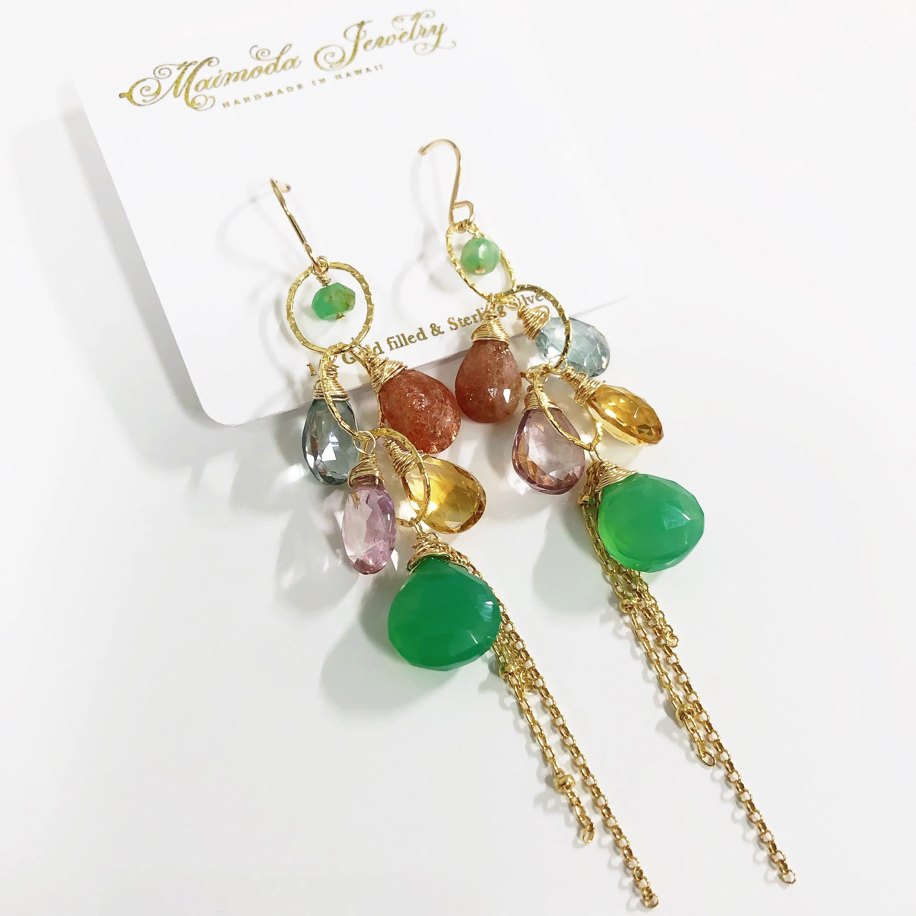 Earrings AVA - chrysoprase (E301)