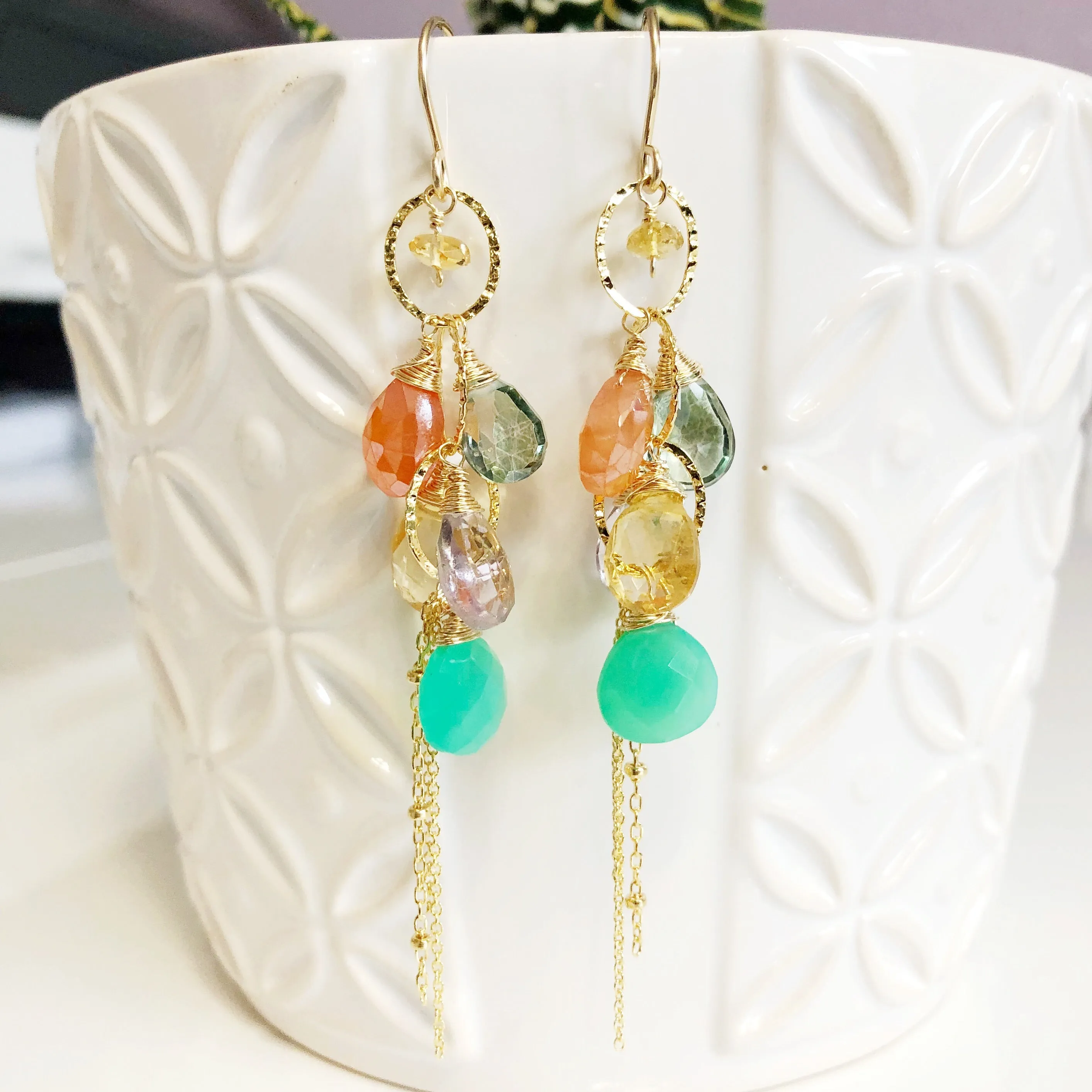 Earrings AVA - chrysoprase (E301)