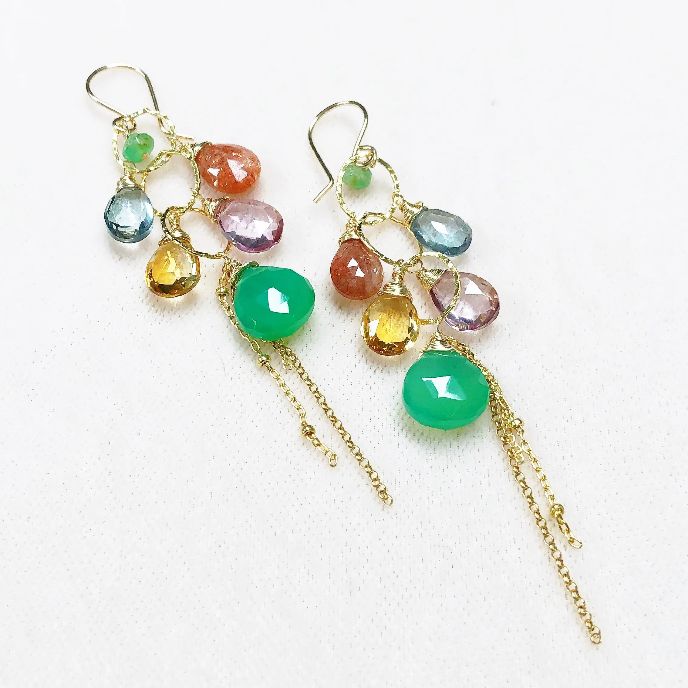 Earrings AVA - chrysoprase (E301)