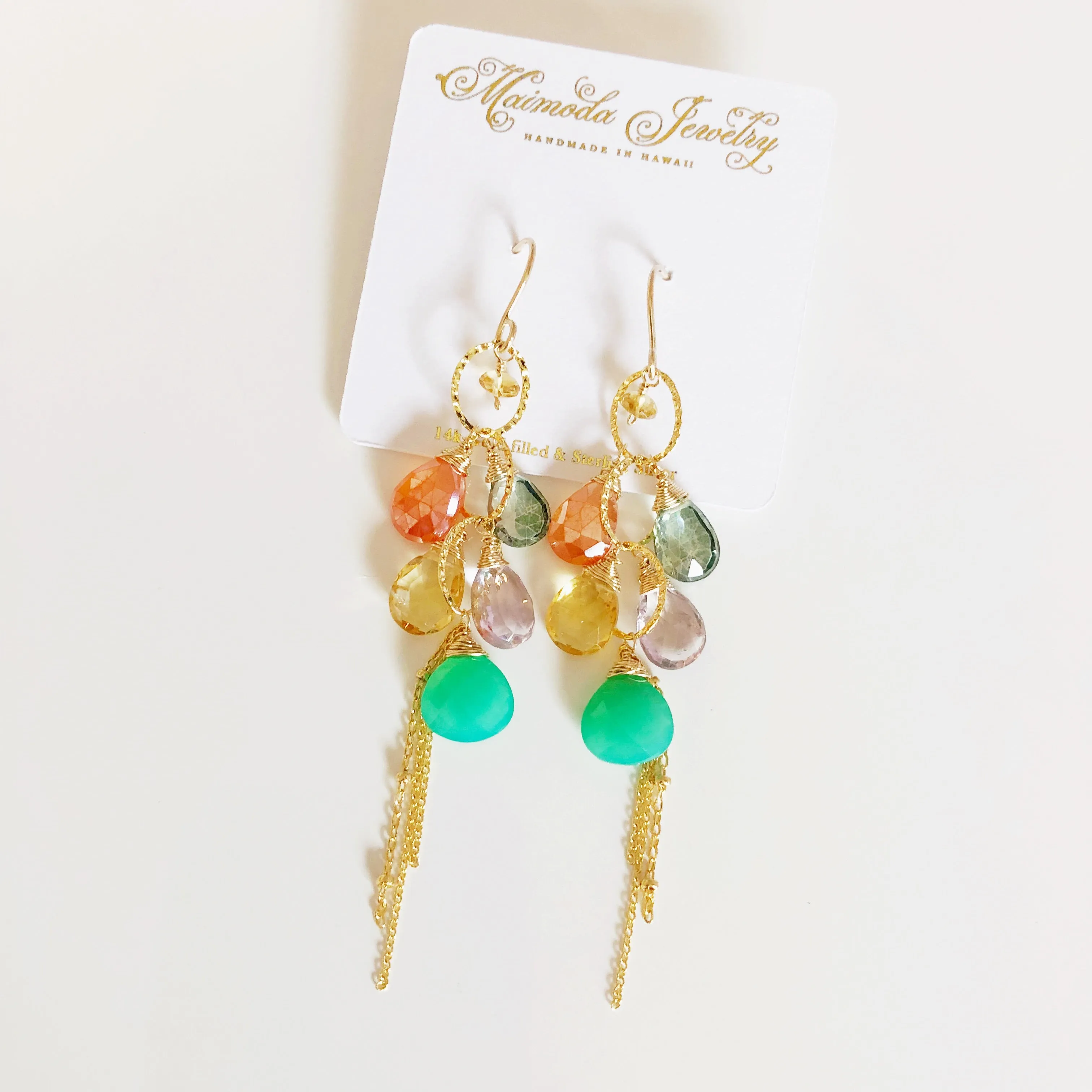 Earrings AVA - chrysoprase (E301)