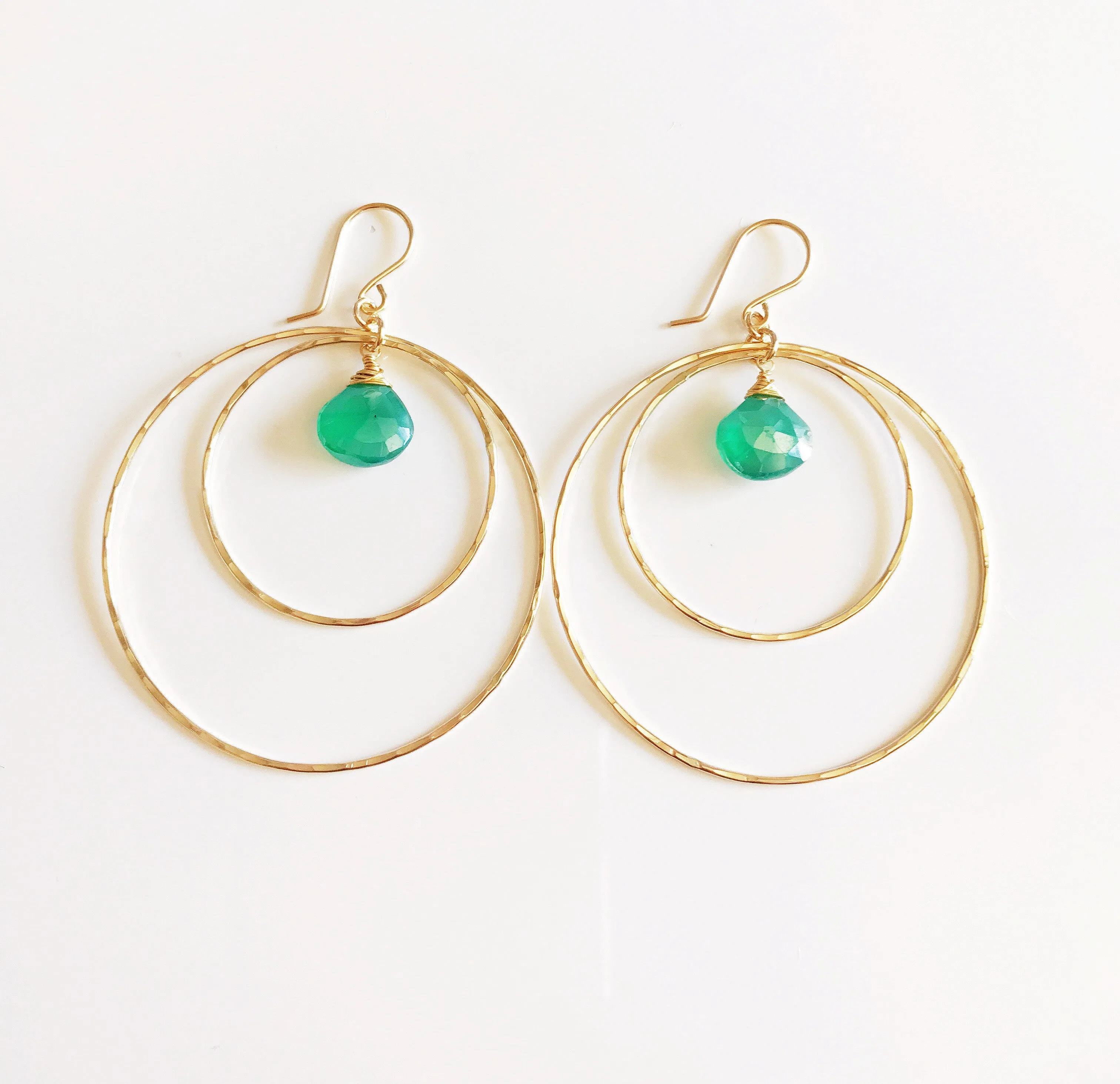 Earrings Rachel - green onyx (E408)