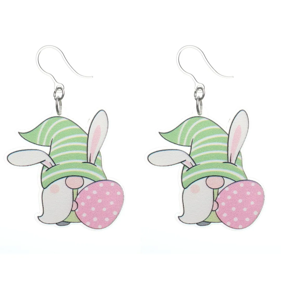 Easter Gnome Dangles Hypoallergenic Earrings for Sensitive Ears Made with Plastic Posts