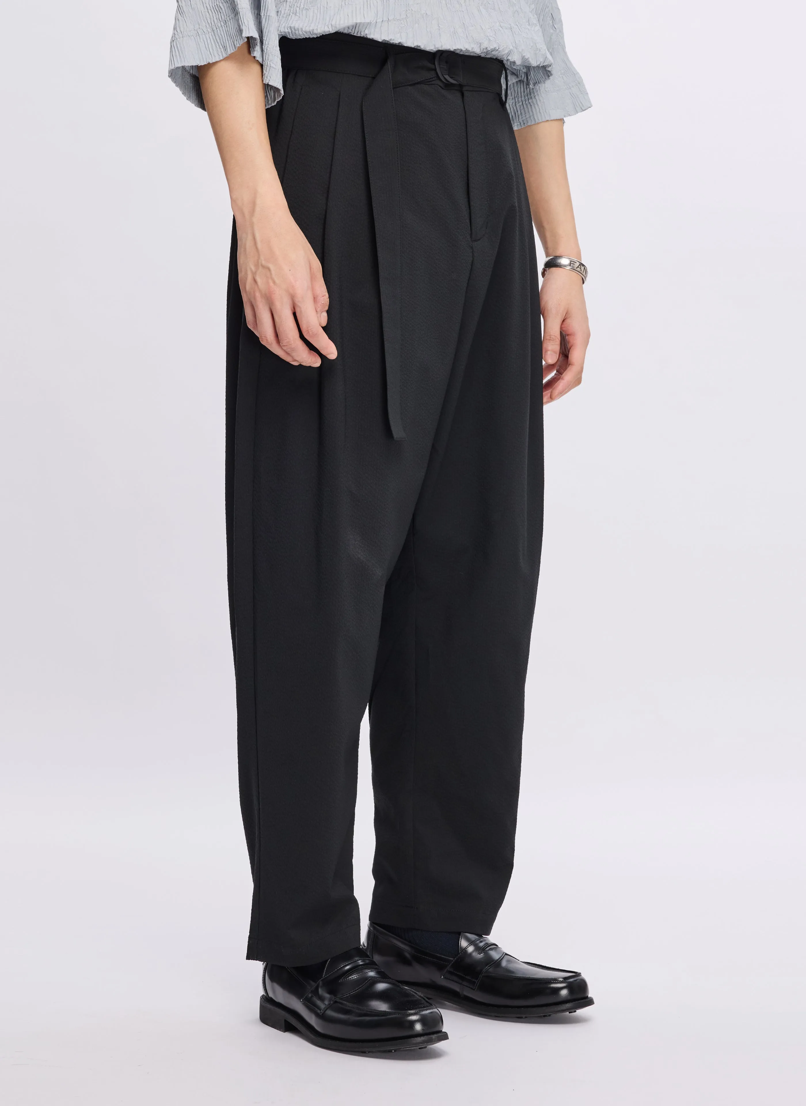 ECO Seersucker Solotex Wide Tapered Pants (P-12)