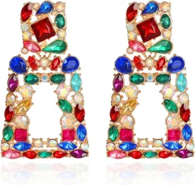 Elegant Multicolor Rhinestone Crystal Earrings