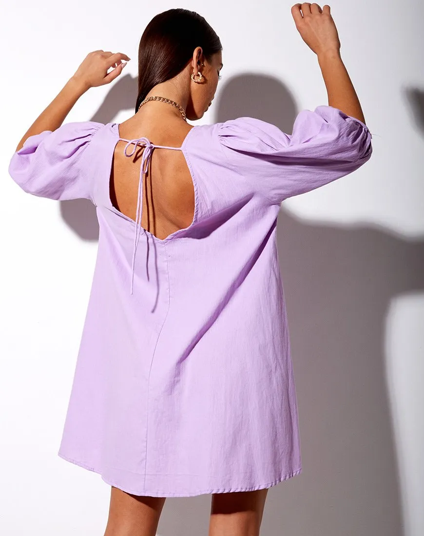 Elna Babydoll Dress in Lilac