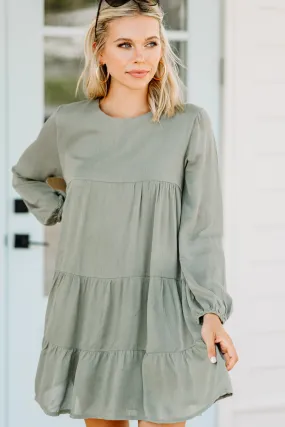 Endless Cycle Olive Green Babydoll Dress