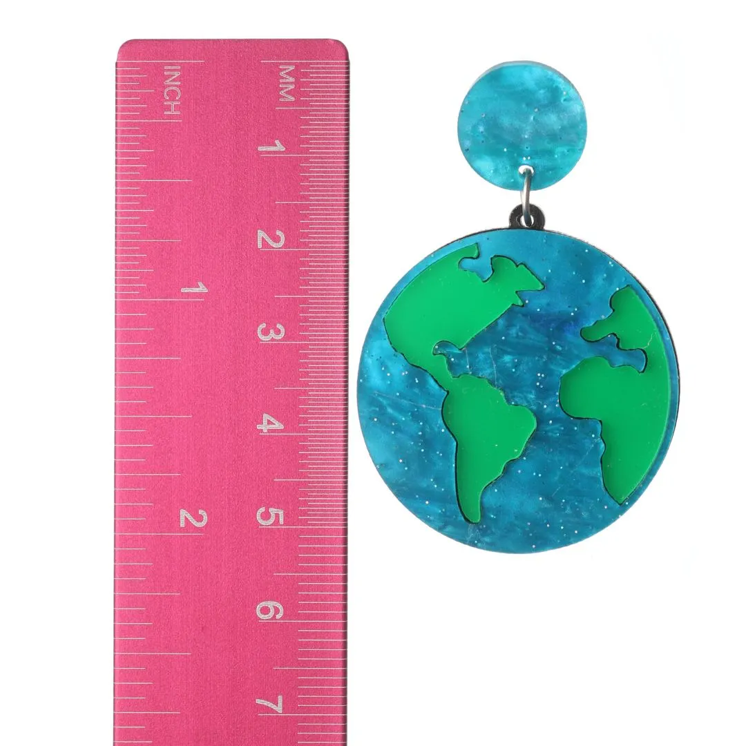 Exaggerated Earth Dangles Hypoallergenic Earrings for Sensitive Ears Made with Plastic Posts