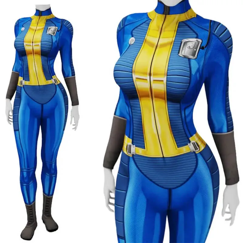 Fallout Cosplay Jumpsuit Vault 111 Suit Women Vault Dweller Suit Halloween BEcostume