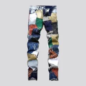 Fashionable skinny fit boho men's jeans