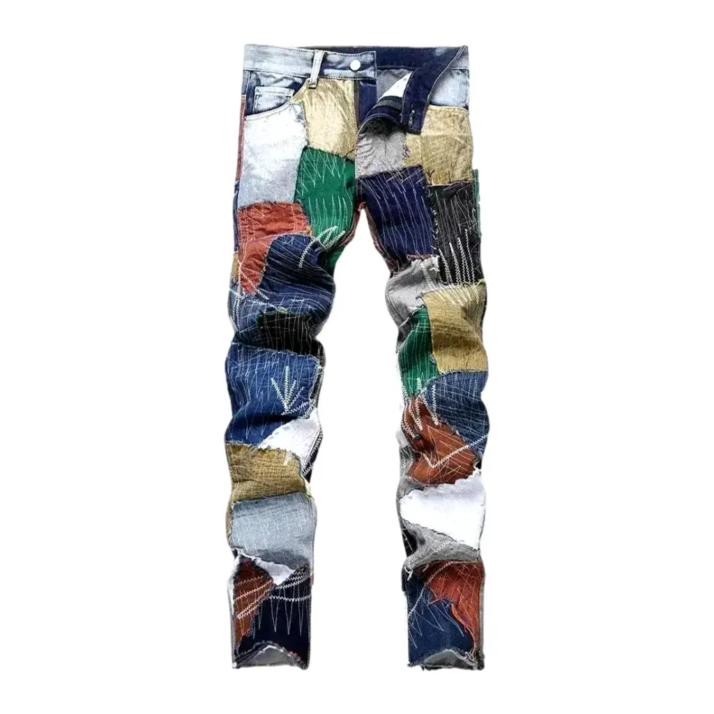 Fashionable skinny fit boho men's jeans