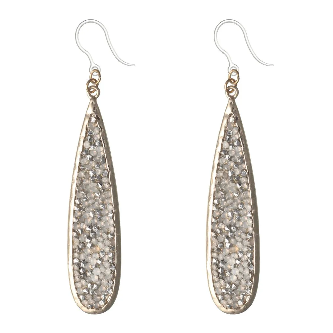 Faux Druzy Raindrop Dangles Hypoallergenic Earrings for Sensitive Ears Made with Plastic Posts