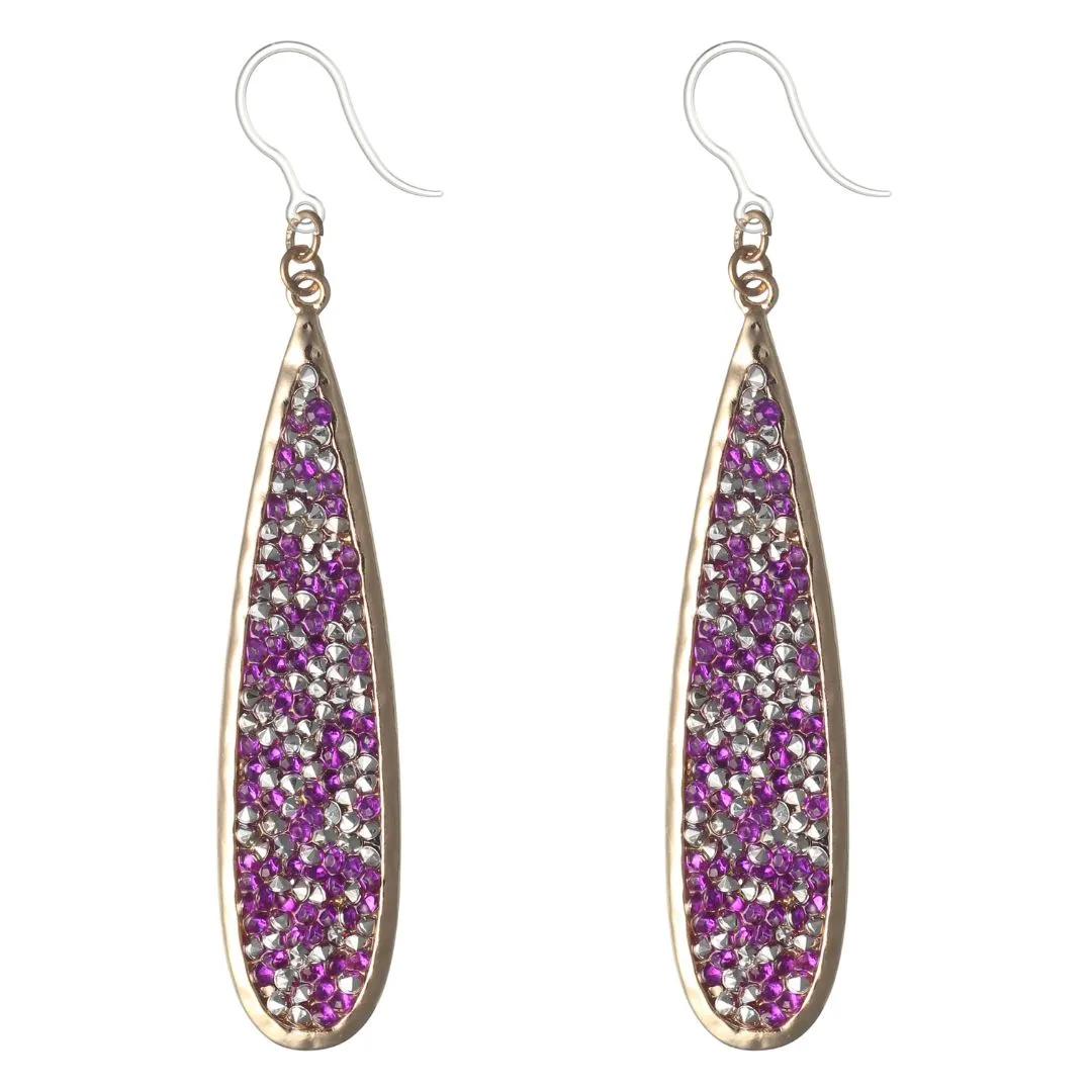 Faux Druzy Raindrop Dangles Hypoallergenic Earrings for Sensitive Ears Made with Plastic Posts