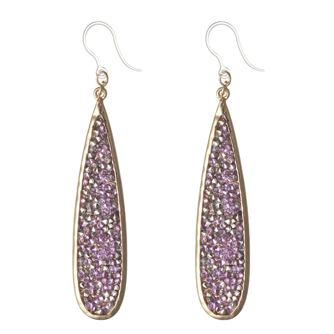 Faux Druzy Raindrop Dangles Hypoallergenic Earrings for Sensitive Ears Made with Plastic Posts