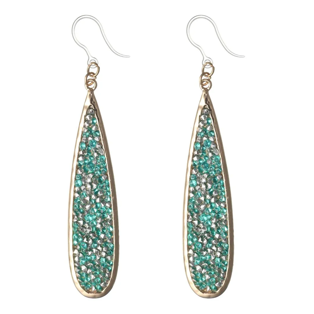 Faux Druzy Raindrop Dangles Hypoallergenic Earrings for Sensitive Ears Made with Plastic Posts