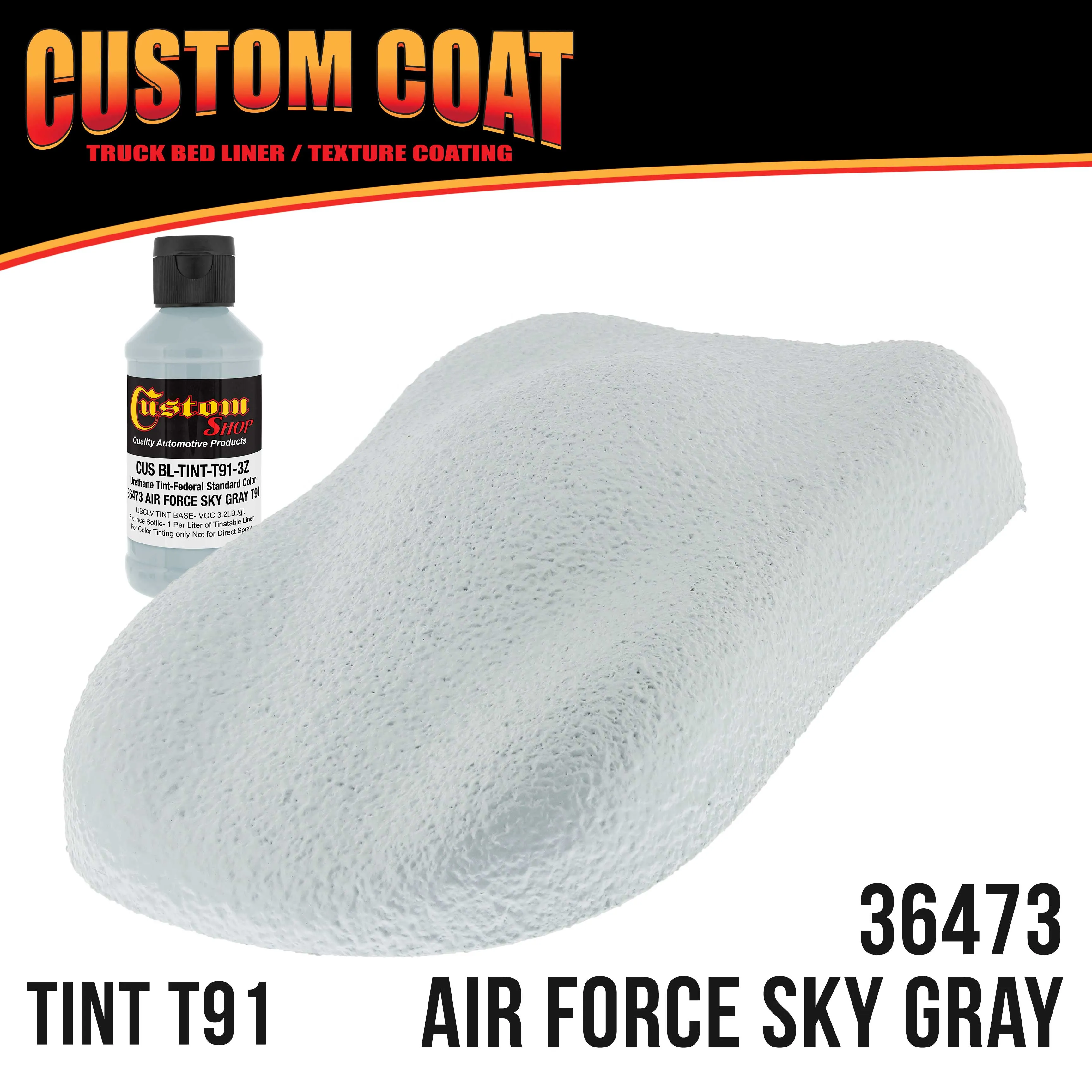 Federal Standard Color #36473 Air Force Gray T91 Urethane Roll-On, Brush-On or Spray-On Truck Bed Liner, 1.5 Gallon Kit with Roller Applicator Kit