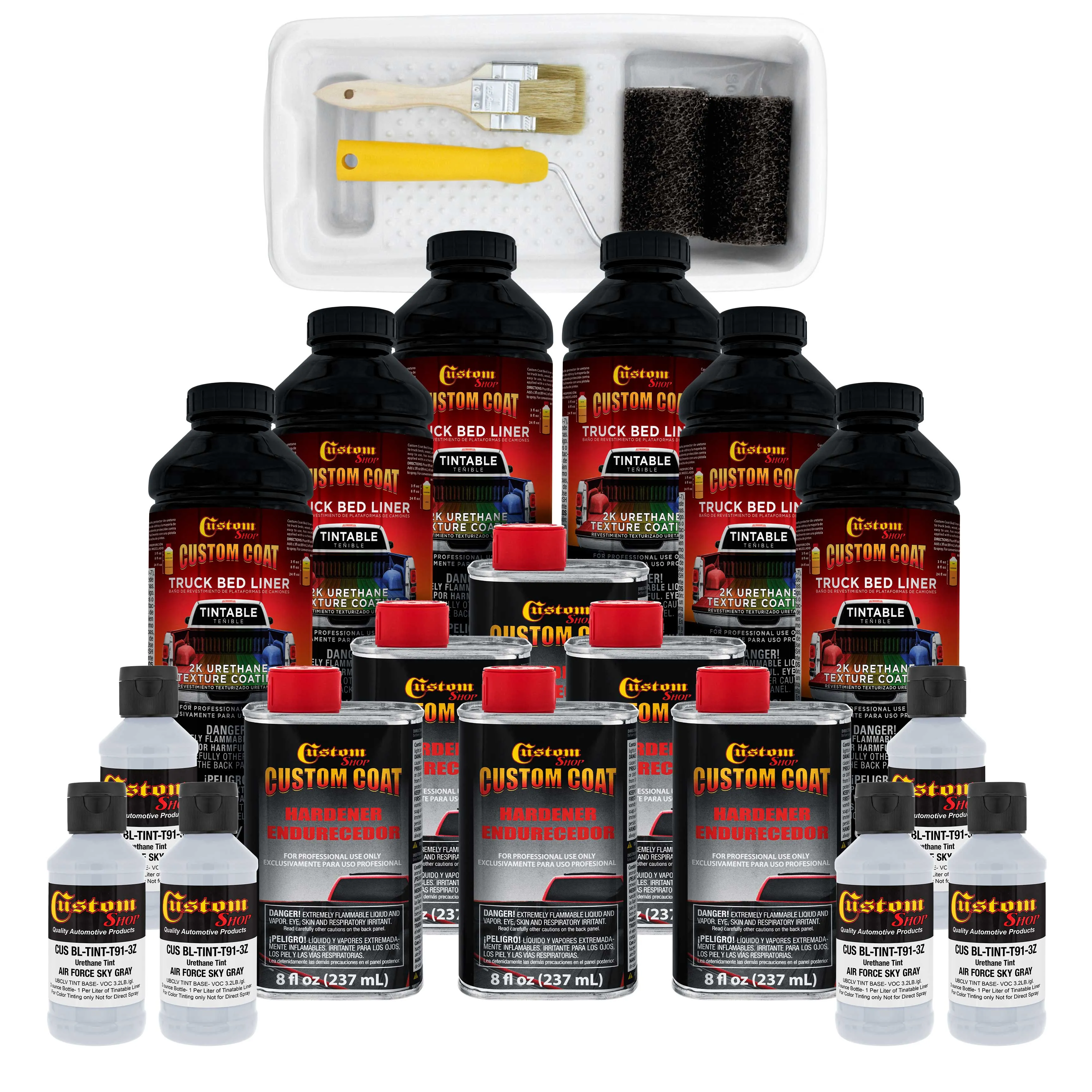 Federal Standard Color #36473 Air Force Gray T91 Urethane Roll-On, Brush-On or Spray-On Truck Bed Liner, 1.5 Gallon Kit with Roller Applicator Kit