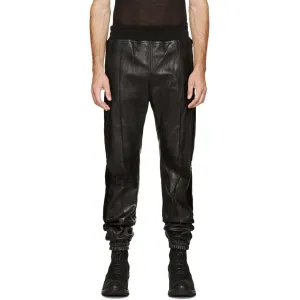 Finn Men's Superior Leather Quality Stylish Pants Black