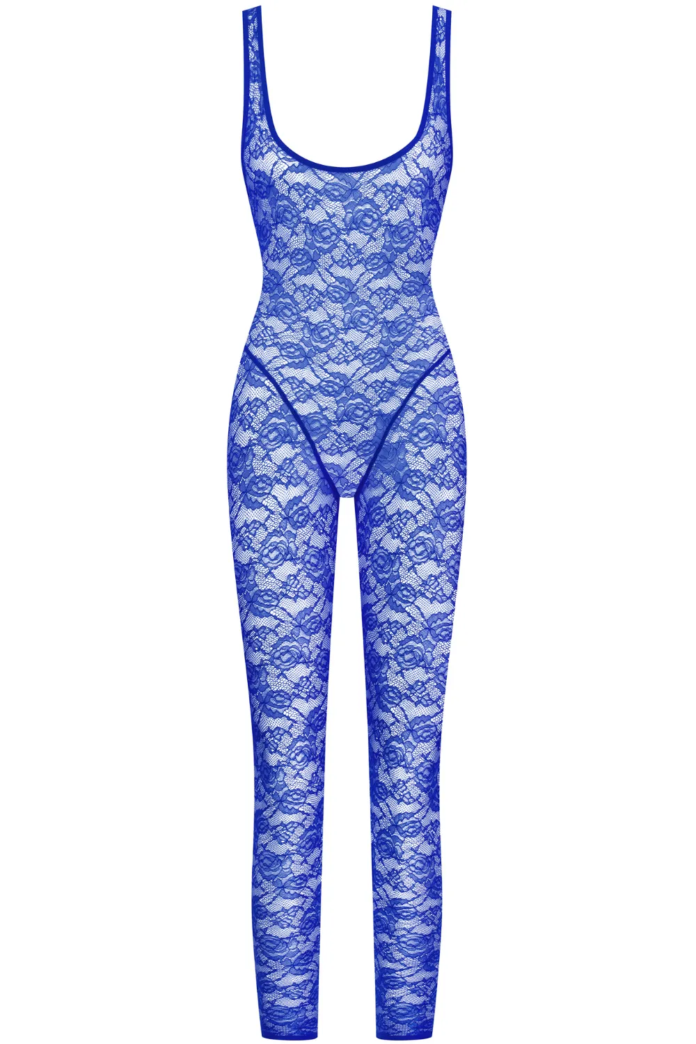 Flashback Lace Open Back Jumpsuit Blue