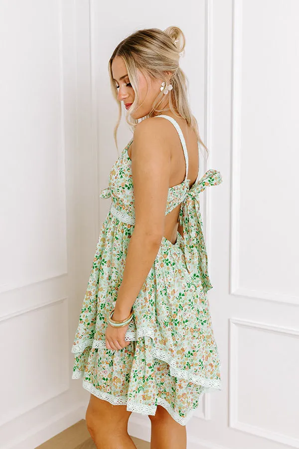 Flirty Feelings Floral Mini Dress in Mint