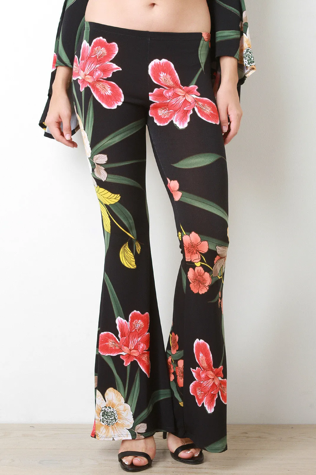 Floral Bell Bottom Pants