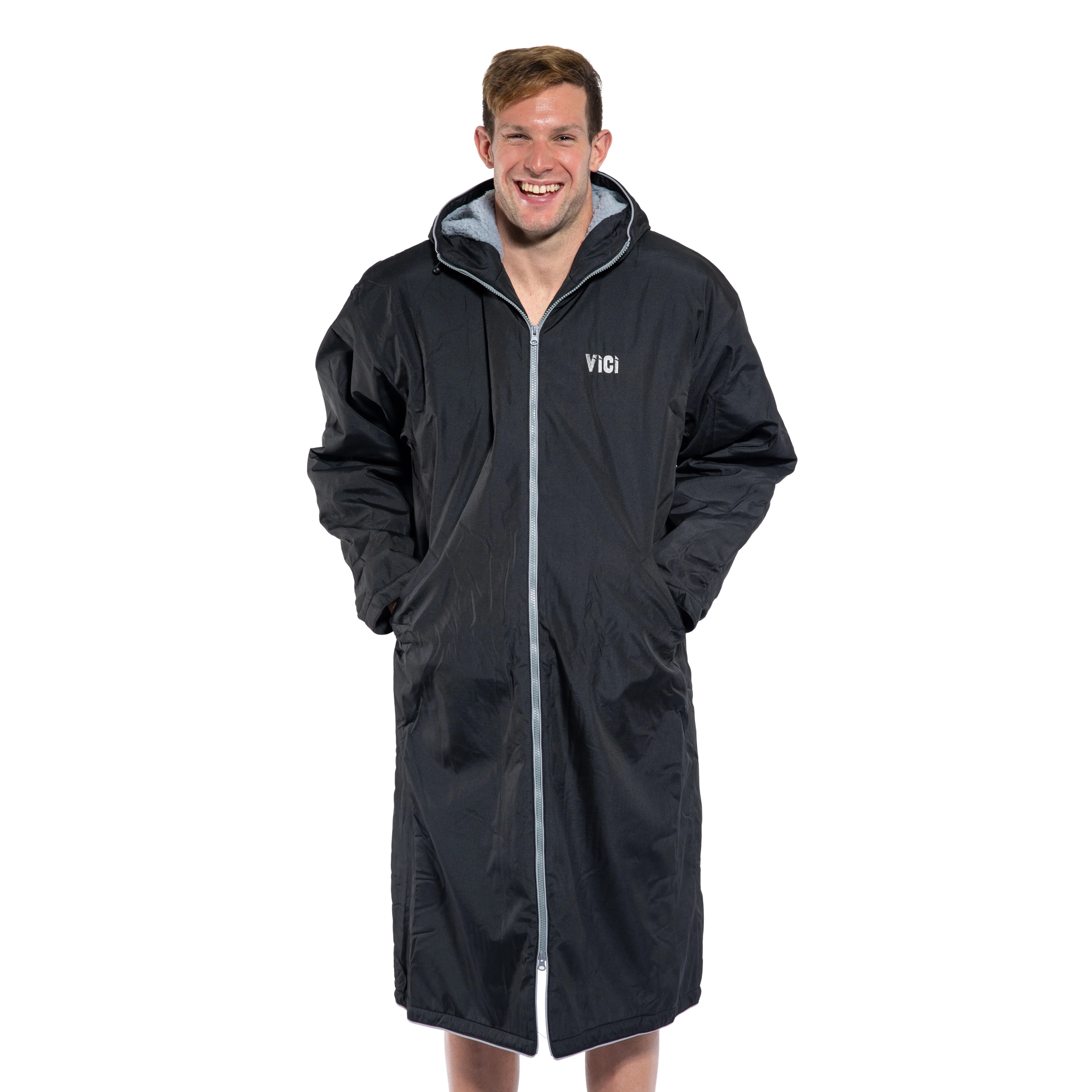 Full Length Swimmers Jacket – Silver