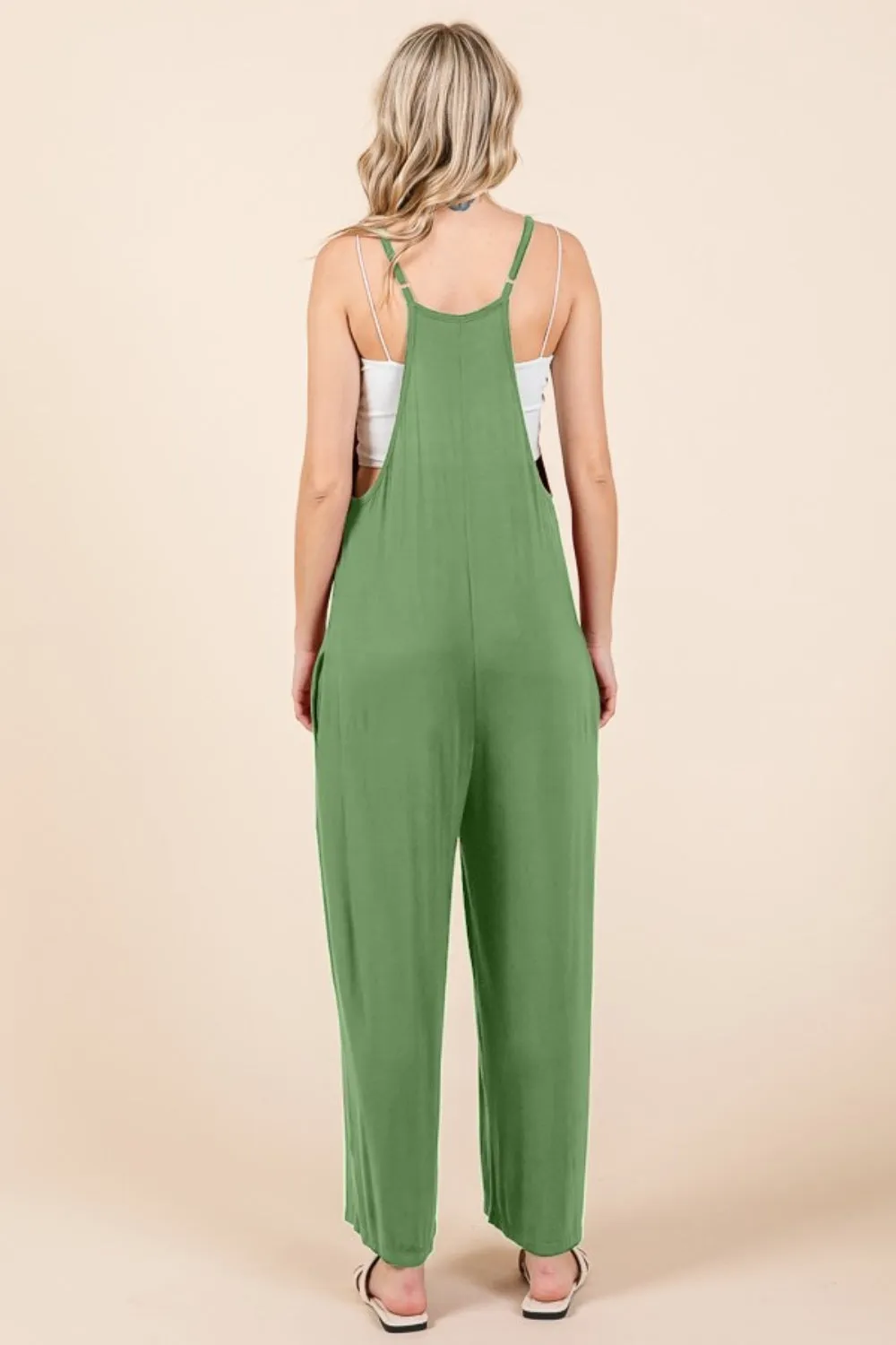 Full Size Sleeveless Wide Leg Jumpsuit with Pockets