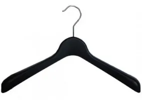 Fur Coat Hangers - 4" Chrome Hook - Black