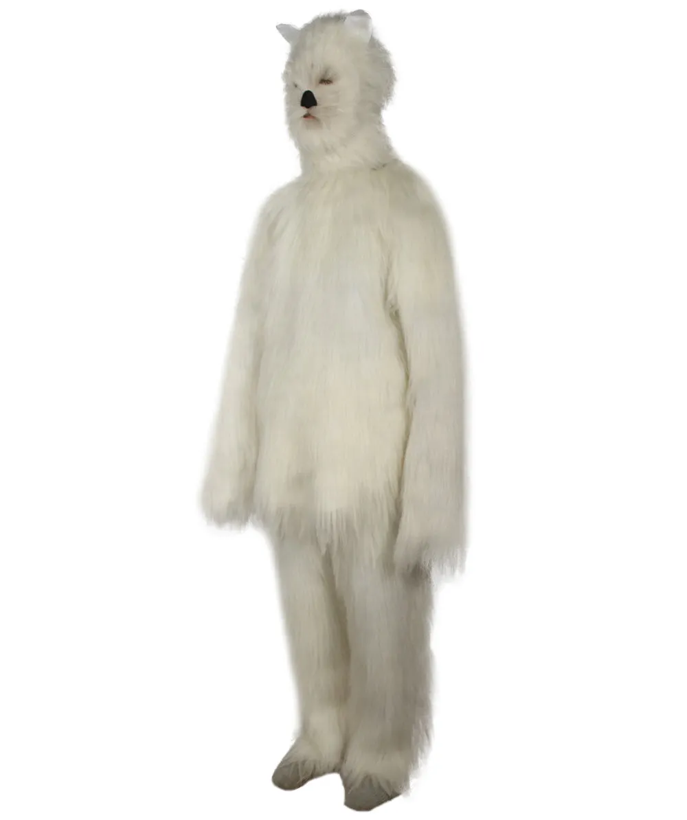 Furry Cat Collection | Men's White Furry Cat Cosplay Costume with Tail