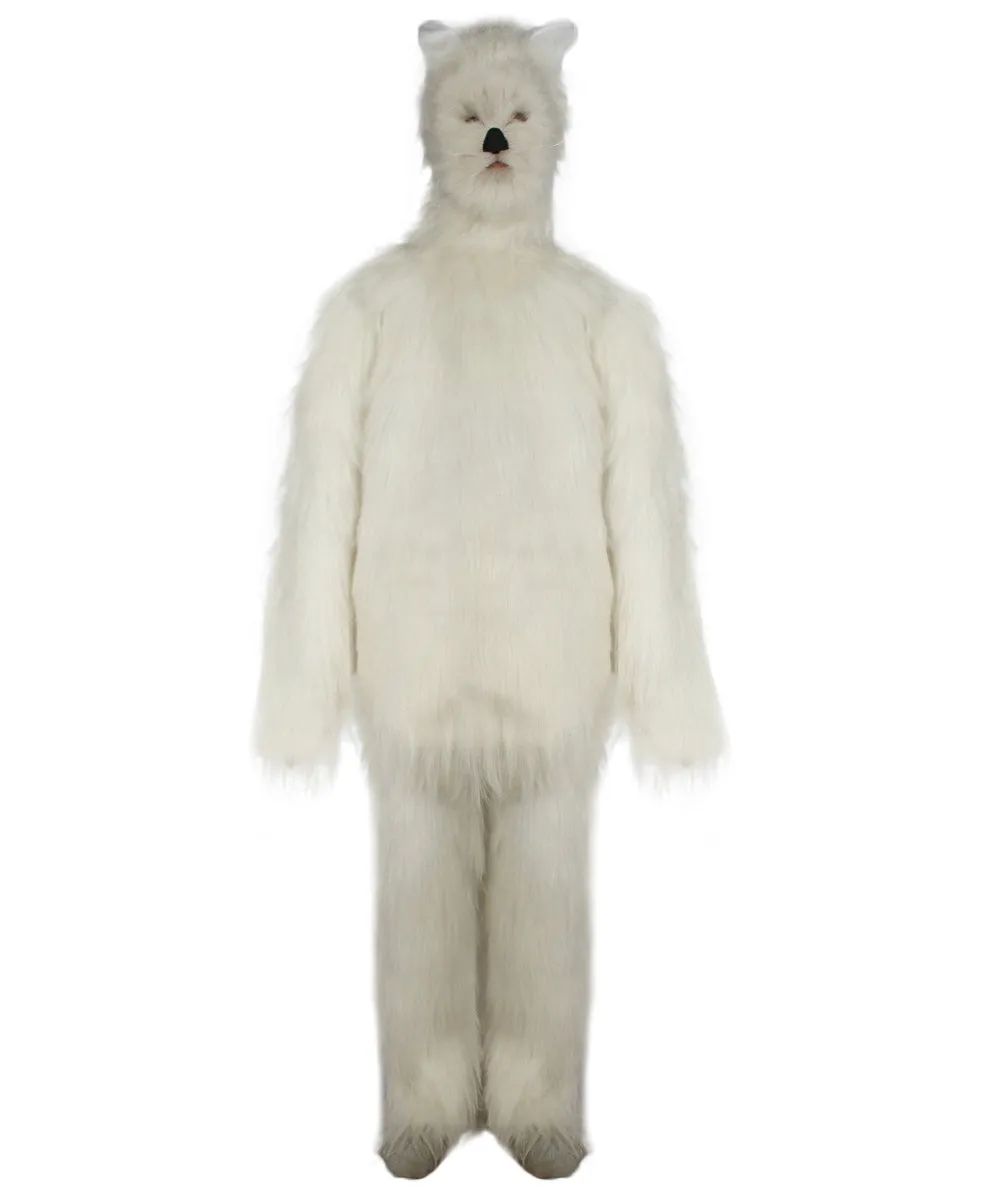 Furry Cat Collection | Men's White Furry Cat Cosplay Costume with Tail