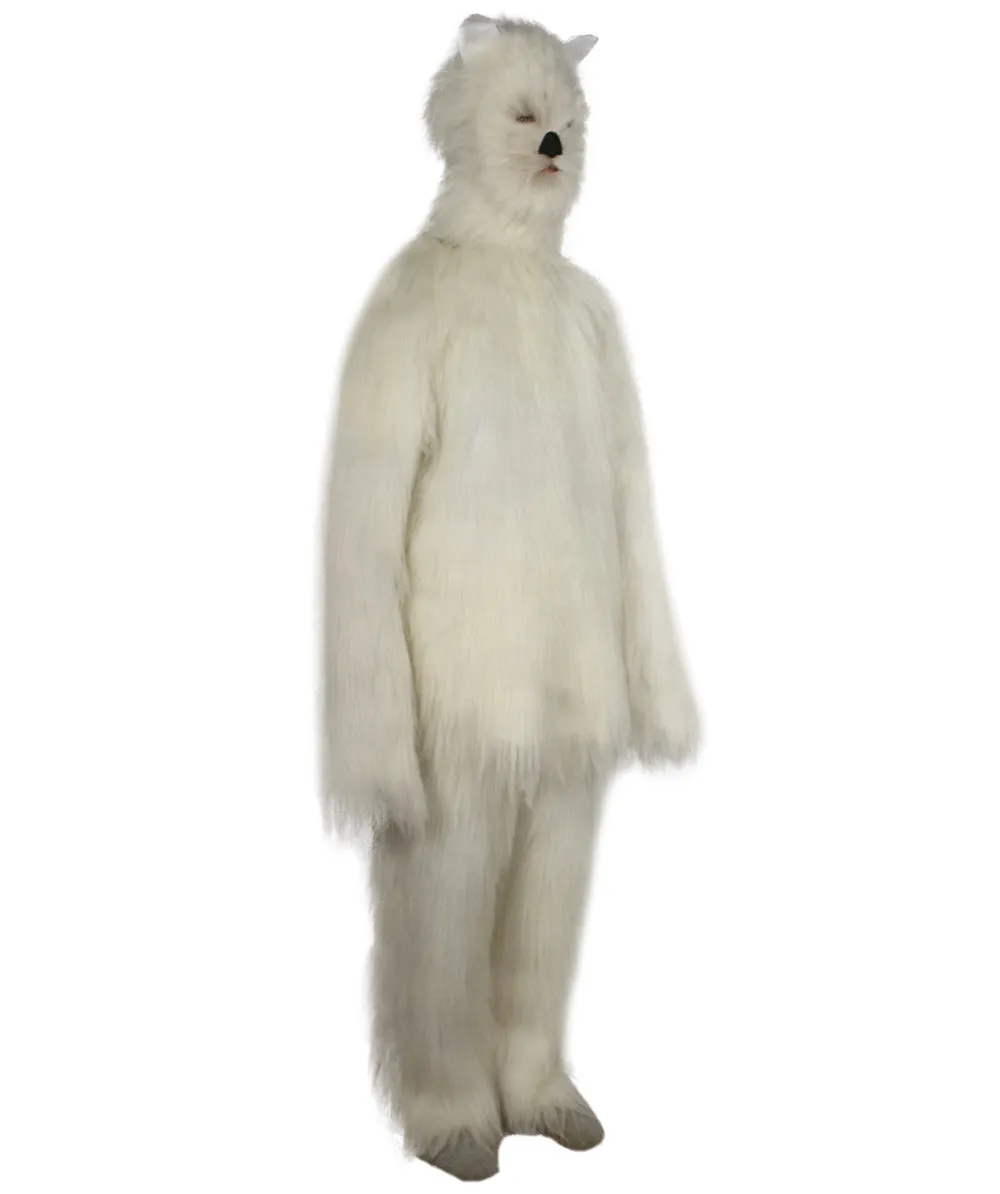 Furry Cat Collection | Men's White Furry Cat Cosplay Costume with Tail