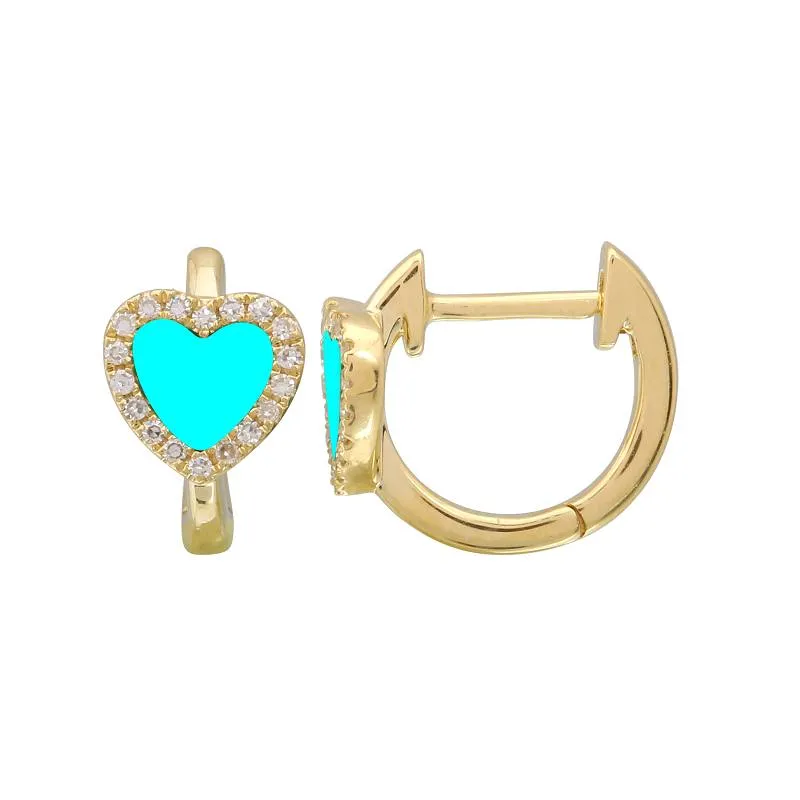 Gem Heart Hoops